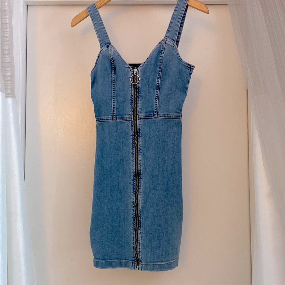 H&M DIVIDED Short Denim Zip Up Dress